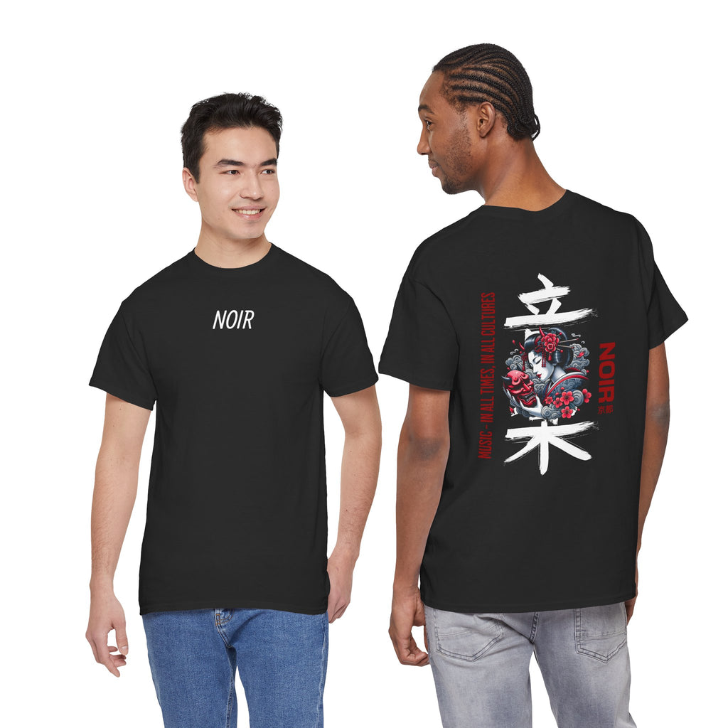 Noir Geisha Tee — Japonské streetwear tričko s květinovým motivem
