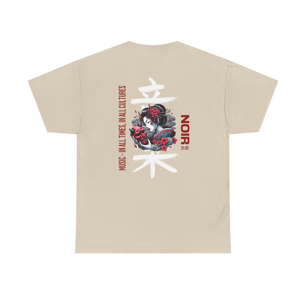 Noir Geisha Tee — Japonské streetwear tričko s květinovým motivem