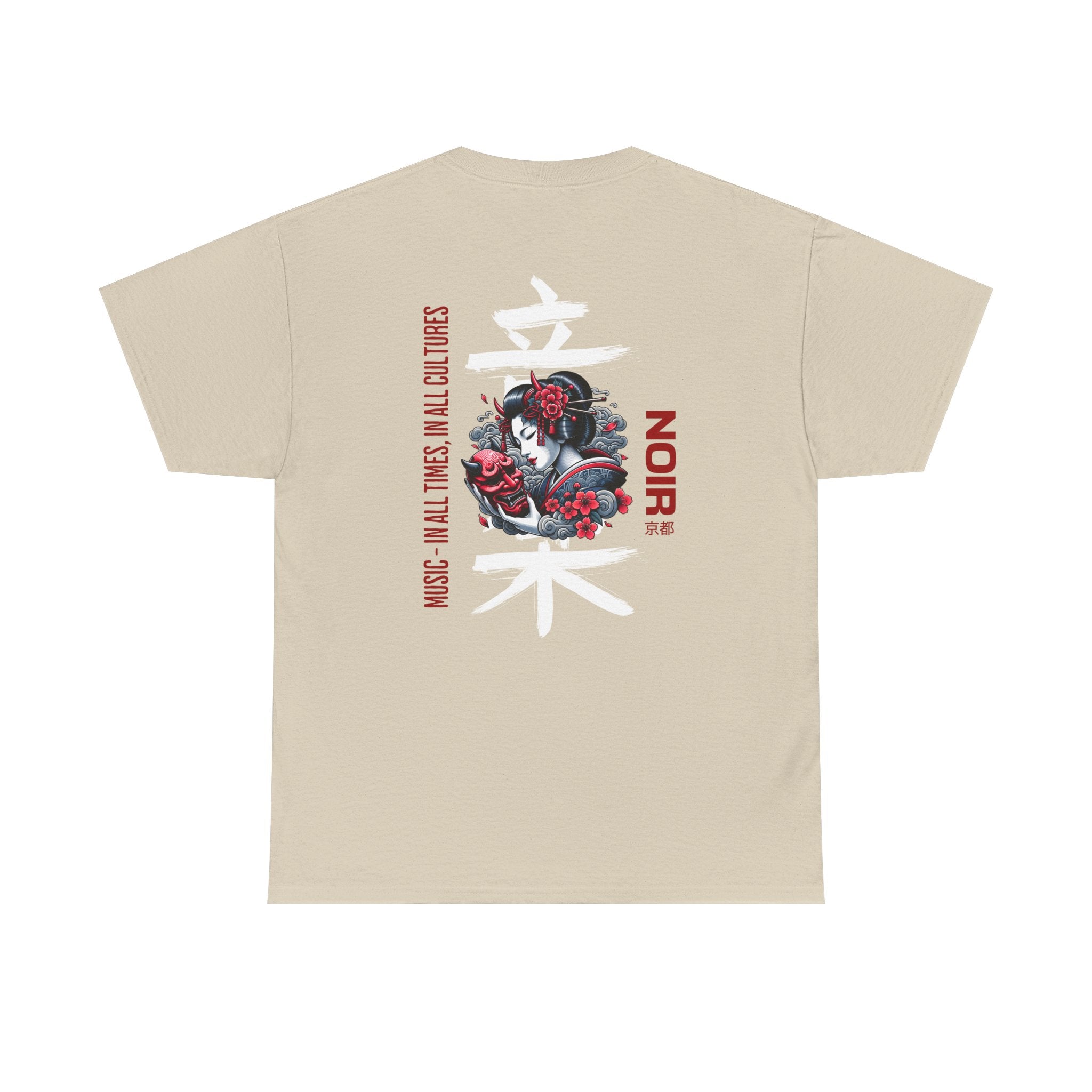 Noir Geisha Tee — Japonské streetwear tričko s květinovým motivem