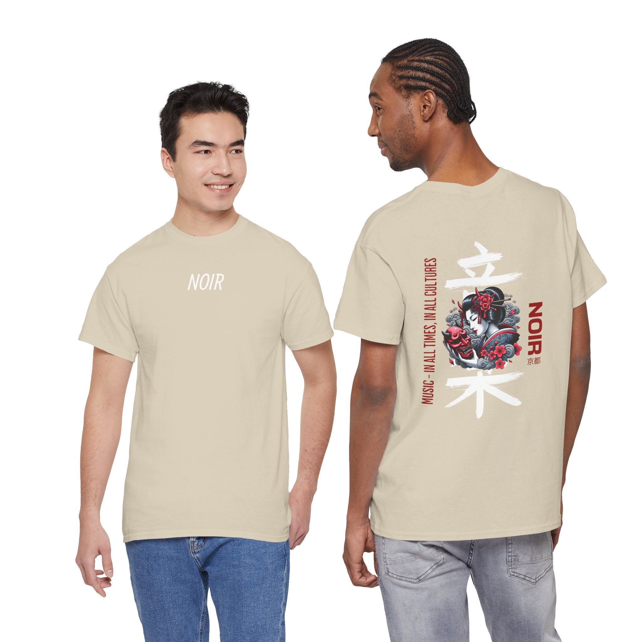 Noir Geisha Tee — Japonské streetwear tričko s květinovým motivem