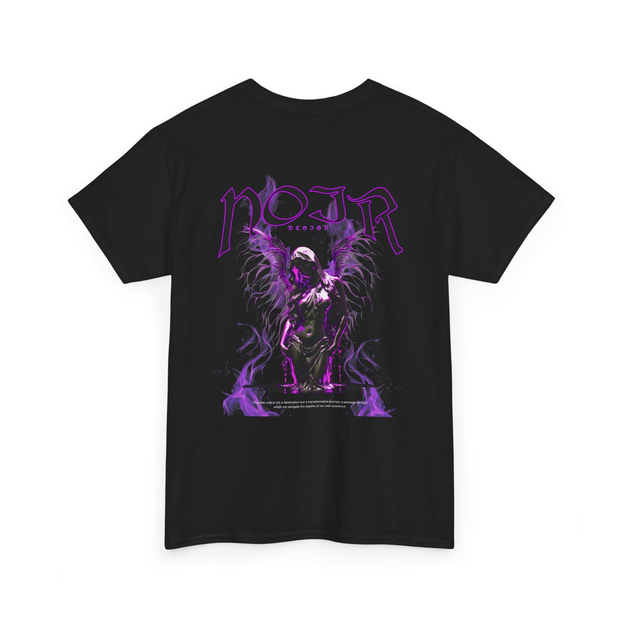 Noir Angel Graphic Tee — NOIR – Gotické tričko s fialovým andělem