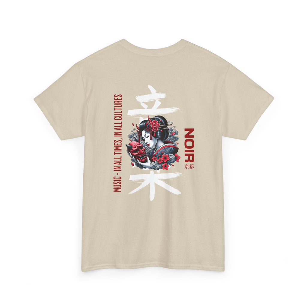Noir Geisha Tee — Japonské streetwear tričko s květinovým motivem