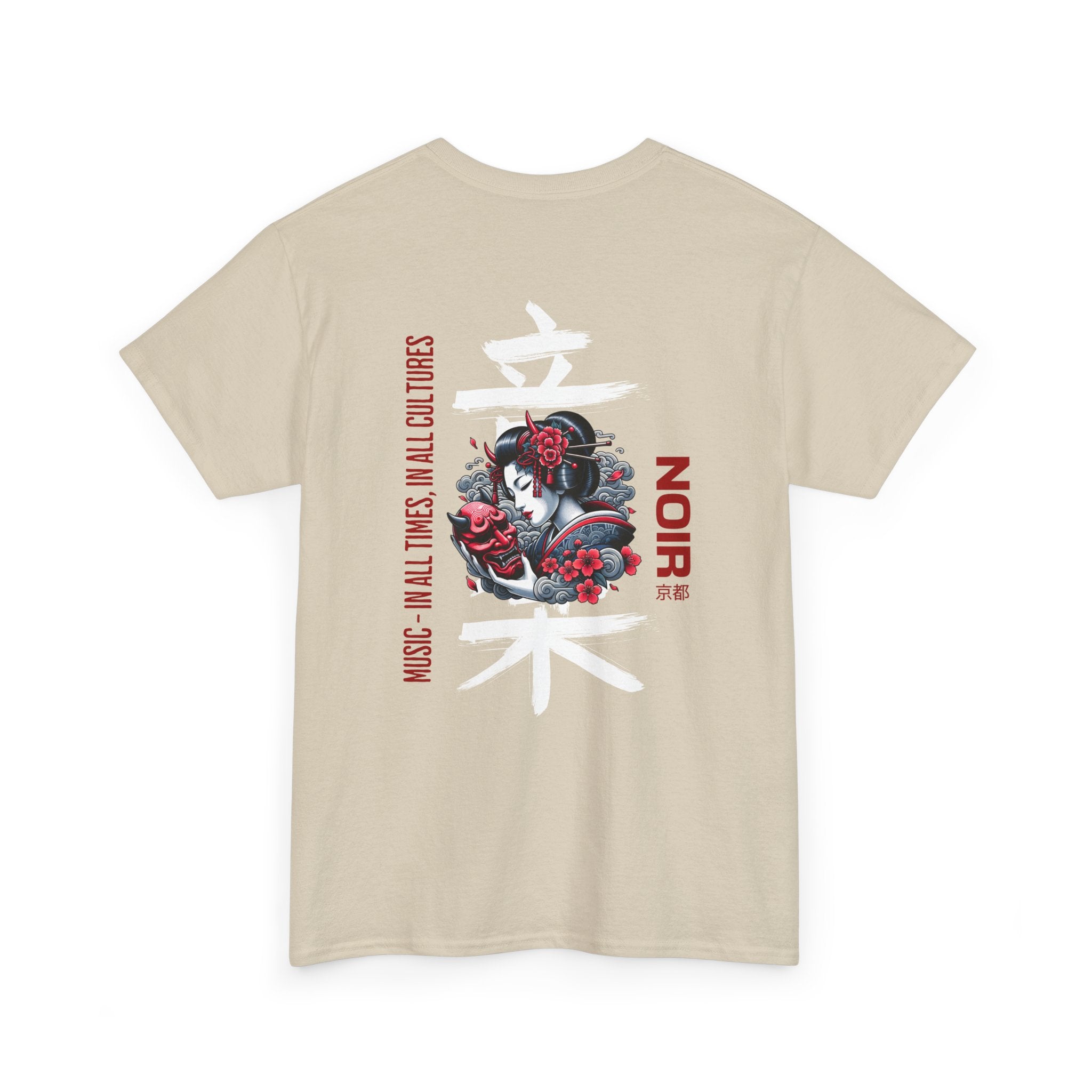 Noir Geisha Tee — Japonské streetwear tričko s květinovým motivem