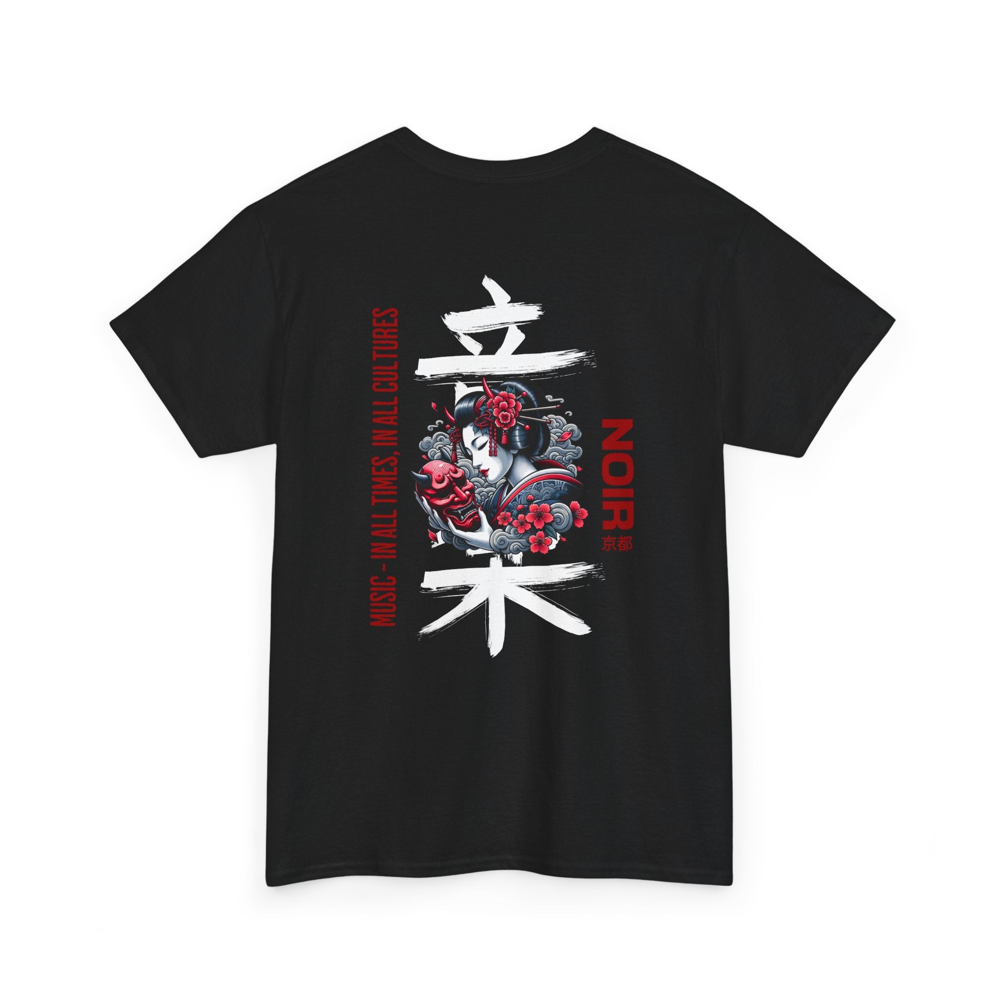 Noir Geisha Tee — Japonské streetwear tričko s květinovým motivem